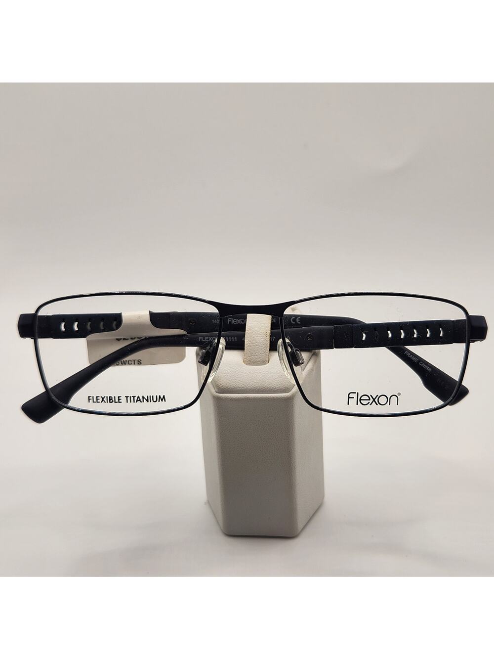 Flexon Latitude E1111 412 Eyeglass Frames Navy Flexible Titanium Rectangle